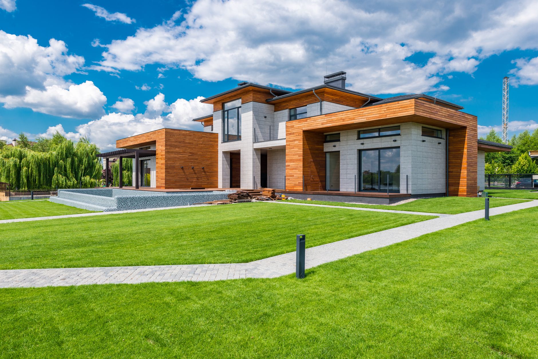 Luxury private villa entry